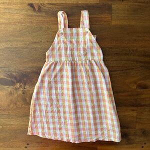 Oeuf NYC Orange Checked Linen Dress